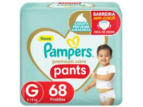 Fralda Pampers Premium Care Pants Calça Tam. G - 9 a 13kg 68 Unidades