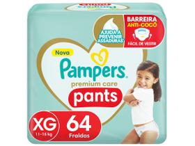 Fralda Pampers Premium Care Pants Calça Tam. XG - 11 a 15kg 64 Unidades