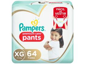 Fralda Pampers Premium Care Pants Calça Tam. XG - 11 a 15kg 64 Unidades
