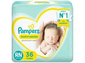 FRALDA PAMPERS PREMIUM CARE RN 36 UNIDADES até 4 kg FRALDA PAMPERS PREMIUM CARE RN 36 UNIDADES até 4 kg
