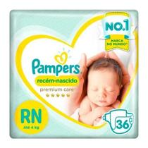 FRALDA PAMPERS PREMIUM CARE RN 4kg - 36 UN