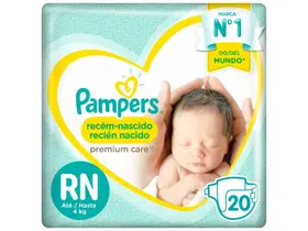 Fralda Pampers Premium Care RN - Até 4kg 20 Unidades