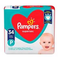 Fralda Pampers Super Sec Tamanho P Contra Vazamentos Com 34 Unidades