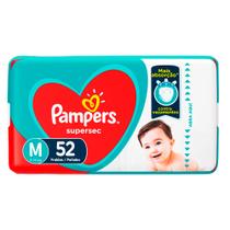 Fralda Pampers Supersec Hiper M - 52 Tiras