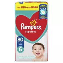 Fralda Pampers Supersec Tam. G - 9 a 13 kg - 80 Unidades