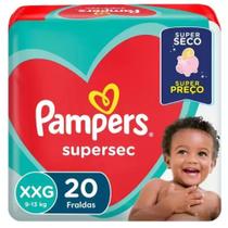 Fralda Pampers Supersec Vermelha Jumbo 1 Pacote Tamanho XXG Com 20 Unidades - +de 14 kg