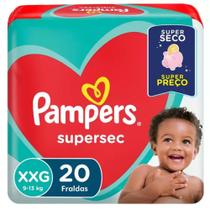 Fralda Pampers Supersec Vermelha Jumbo 1 Pacote Tamanho XXG Com 20 Unidades - +de 14 kg