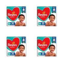 Fralda Pampers Supersec Vermelha Jumbo Tamanho XXG 4 Pacotes Com 20 Unidades Cada - +de 14 kg