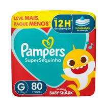 Fralda Pampers Supersequinha Tamanho G 80 Unidades Descartáveis Leve + Por -