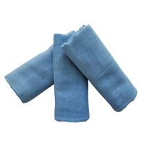 Fralda Pano de Ombro bebe com bainha Azul de tecido 100% algodão camada dupla kit enxoval macia maternidade menino presente chá - Teciclean baby