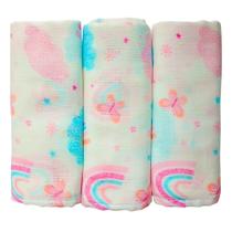 Fralda Pano de Ombro bebe com bainha estampada de tecido 100% algodão camada dupla kit enxoval macia maternidade menina neutro presente chá Fralda Pano de Ombro bebe com bainha estampada de tecido 100% algodão camada dupla kit enxoval macia maternidade menina neutro presente chá