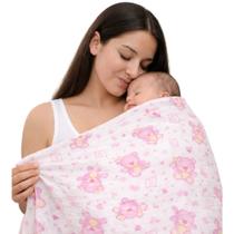 Fralda Pano Estampada Luxo Menina 5 Unidades Tecido Duplo 70x70