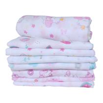 Fralda Pano Estampada Luxo Menina 5 Unidades Tecido Duplo 70x70 Fralda Pano Estampada Luxo Menina 5 Unidades Tecido Duplo 70x70