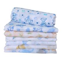 Fralda Pano Estampada Luxo Menino 5 Unidades Tecido Duplo 70x70 Fralda Pano Estampada Luxo Menino 5 Unidades Tecido Duplo 70x70