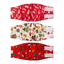 Fralda para cães CuteBone Christmas reutilizável para cães machos grandes