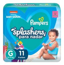 Fralda Para Nadar Pampers Splashers Baby Shark Tamanho G 11