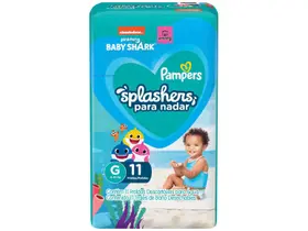 Fralda para Piscina Descartável Pampers Splashers - Baby Shark de 9 a 13kg Tam. M-G 11 Unidades