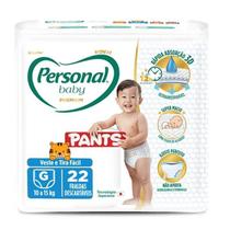 Fralda personal baby pants premium g/22 unidades 10 á 15kg