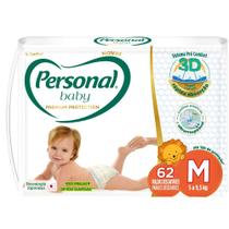 Fralda Personal Baby Premium Protection Tamanho M com 62 Unidades