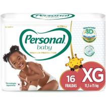 Fralda Personal Baby Premium Protection XG, pacote com 16 unidades