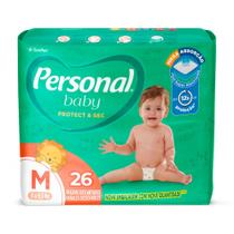Fralda Personal Baby Protect & Sec Tamanho M com 26 Fraldas Descartáveis
