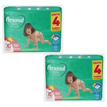 Fralda Personal Giga 2 Pacotes Tamanho XG Com 60 Unidades Cada de 11,5 a 15 kg