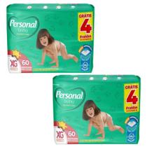 Fralda Personal Giga 2 Pacotes Tamanho XG Com 60 Unidades Cada de 11,5 a 15 kg