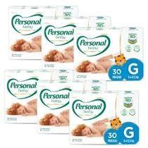 Fralda Personal Premium Mega 6 Pacotes com 30 Unidades Cada - Tamanho G