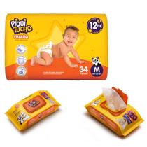 Fralda Piquitucho Extra Absorção M com 1 lenço Umedecido de Brinde Fralda Piquitucho Extra Absorção M com 1 lenço Umedecido de Brinde