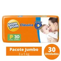 Fralda Pom Pom Clássica Jumbo 1 Pacote Tamanho P C/ 30 Unidades