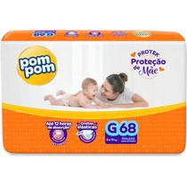 Fralda Pom Pom Derma Protek Hiper 1 Pacote Tamanho G 68 unidades
