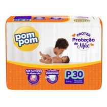 Fralda Pom Pom Derma Protek P com 30 unidades - 3 a 6 kg