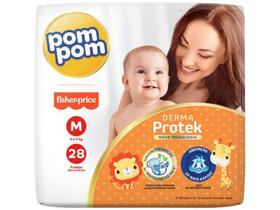 Fralda Pom Pom Fisher-Price Derma Protek - Tam. M 4 a 9kg 28 Unidades
