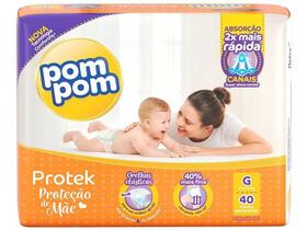 Fralda Pom Pom Proteção de Mãe Protek - Tam G 8 a 13kg 40 Unidades