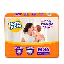 Fralda Pom Pom Protek Amor de Mãe Hiper M 86un - PomPom