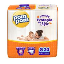 Fralda Pom Pom Protek G com 24 unidades - 8 a 13 kg