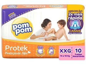Fralda Pom Pom Protek Proteção de Mãe Jumbinho - XXG 10 Unidades Fralda Pom Pom Protek Proteção de Mãe Jumbinho - XXG 10 Unidades