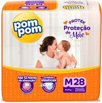 Fralda Pom Pom Protek Proteção de Mãe Jumbo M com 28 Unidades Fralda Pom Pom Protek Proteção de Mãe Jumbo M com 28 Unidades