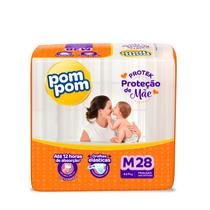 Fralda Pom Pom Protek Proteção de Mãe Jumbo M com 28un Fralda Pom Pom Protek Proteção de Mãe Jumbo M com 28un