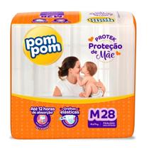 Fralda Pom Pom Protek Proteção de Mãe Jumbo Tamanho M 28 Unidades
