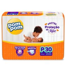 Fralda Pom Pom Protek Proteção de Mãe Jumbo - Tamanho P - 30 Unidades Fralda Pom Pom Protek Proteção de Mãe Jumbo - Tamanho P - 30 Unidades