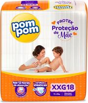 Fralda Pom Pom Protek Proteção de Mãe Jumbo Xxg com 18 unidades Fralda Pom Pom Protek Proteção de Mãe Jumbo Xxg com 18 unidades