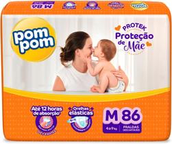 Fralda Pom Pom Protek Proteção de Mãe M 86 Unidades Fralda Pom Pom Protek Proteção de Mãe M 86 Unidades
