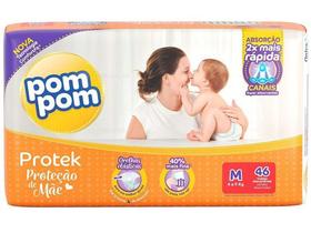 Fralda Pom Pom Protek Proteção de Mãe Mega - M 46 Unidades Fralda Pom Pom Protek Proteção de Mãe Mega - M 46 Unidades