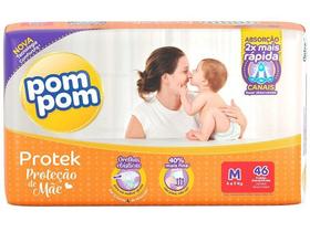 Fralda Pom Pom Protek Proteção de Mãe Mega - M 46 Unidades