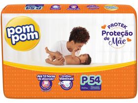 Fralda Pom Pom Protek Proteção de Mãe Mega Tam. P - 3 a 6kg 54 Unidades