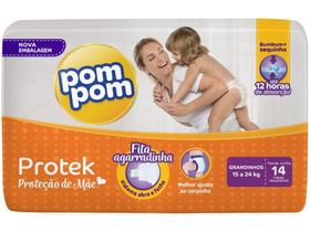 Fralda Pom Pom Protek Proteção de Mãe  - Tam. Grandinhos 15 a 24kg 14 Unidades