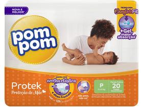 Fralda Pom Pom Protek Proteção de Mãe - Tam. P 3 a 6kg 20 Unidades