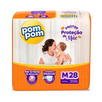 Fralda Pom Pom Protek Proteção De Mãe Tamanho M Com 28 Unidades Pom Pom