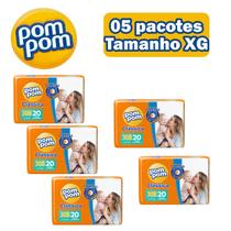Fralda Pompom clássica tamanho XG kit c/5 pacotes - ONTEX